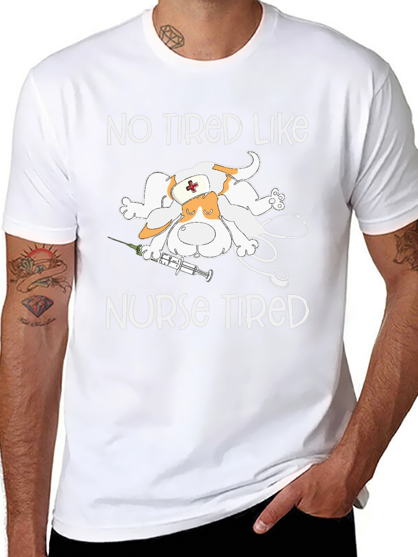 Funny Nurse Tired Graphic T-Shirt