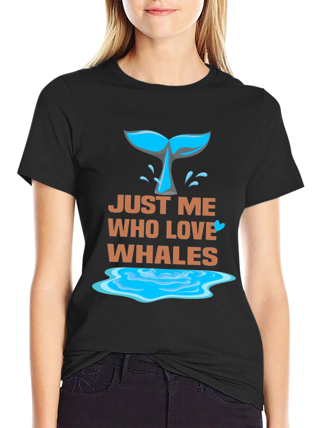 Just Me Who Love Whales Graphic Tee
