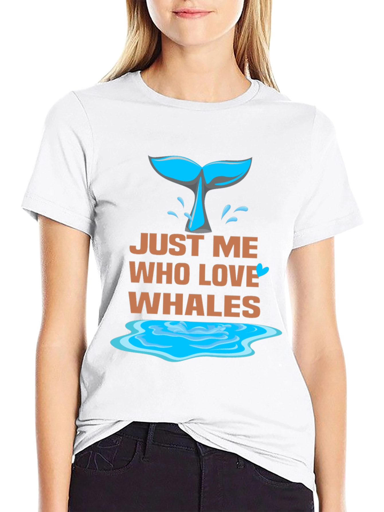 Just Me Who Love Whales Graphic Tee