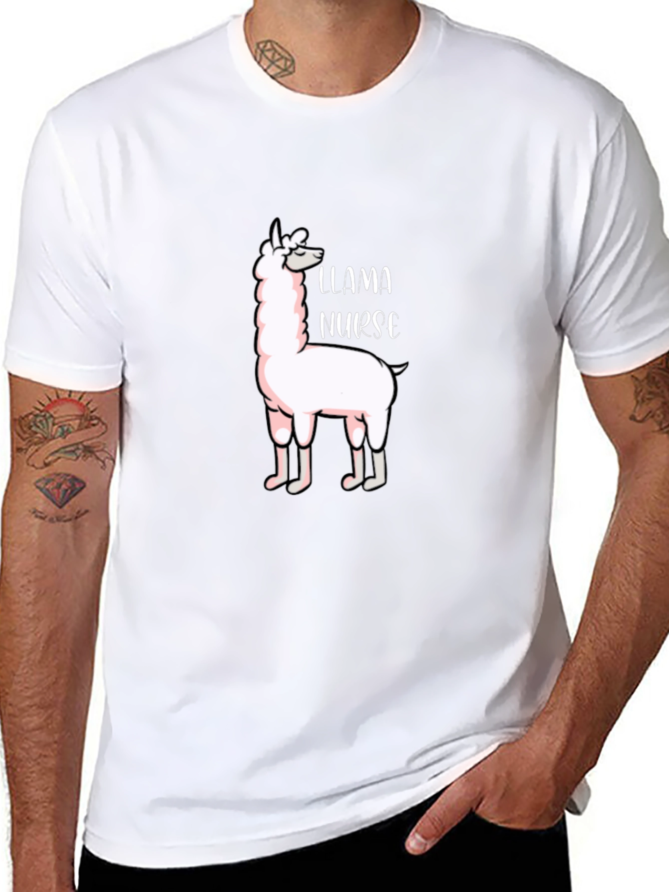 Llama Nurse Graphic T-Shirt - Funny Animal Tee