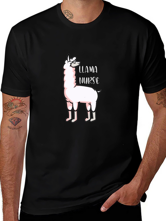 Llama Nurse Graphic T-Shirt - Funny Animal Tee