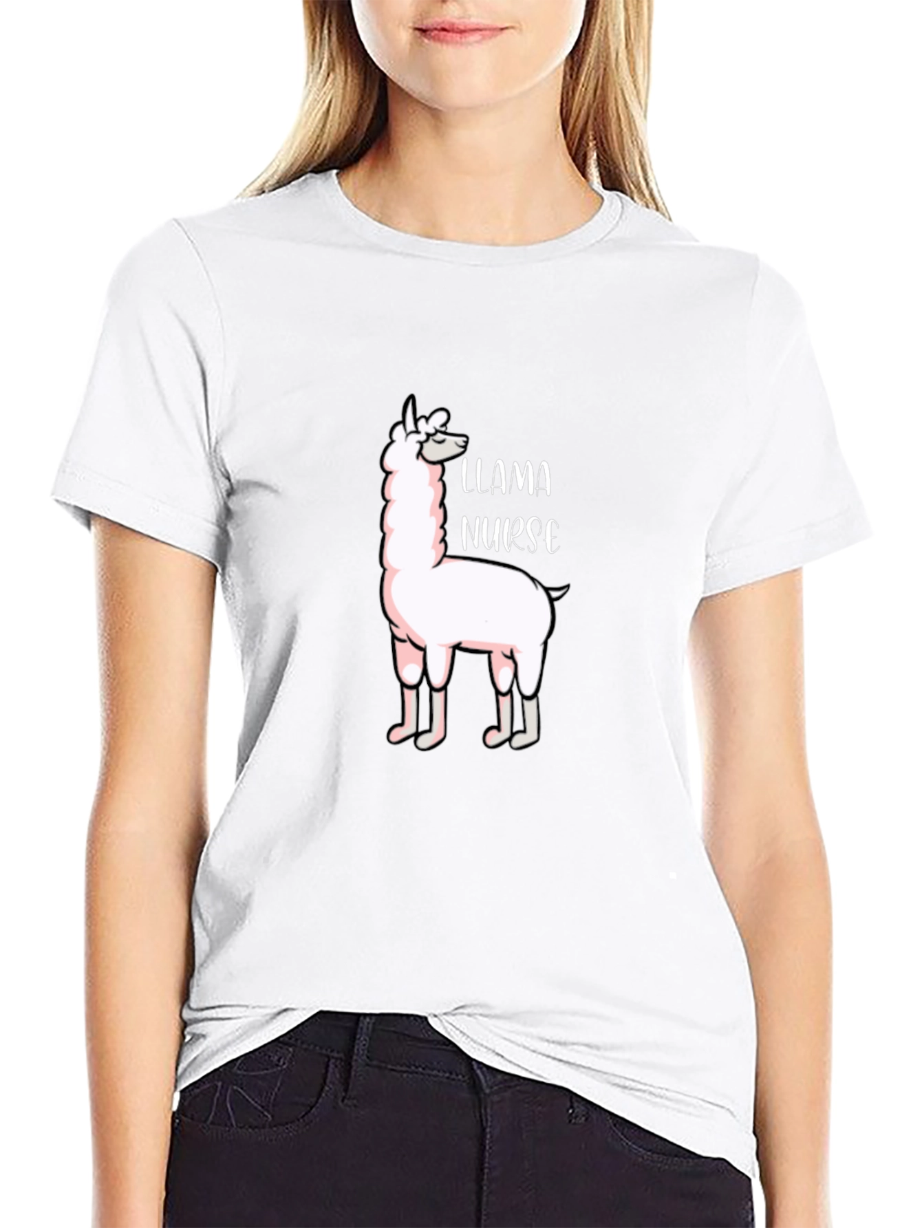 Llama Nurse Graphic T-Shirt - Funny Animal Tee