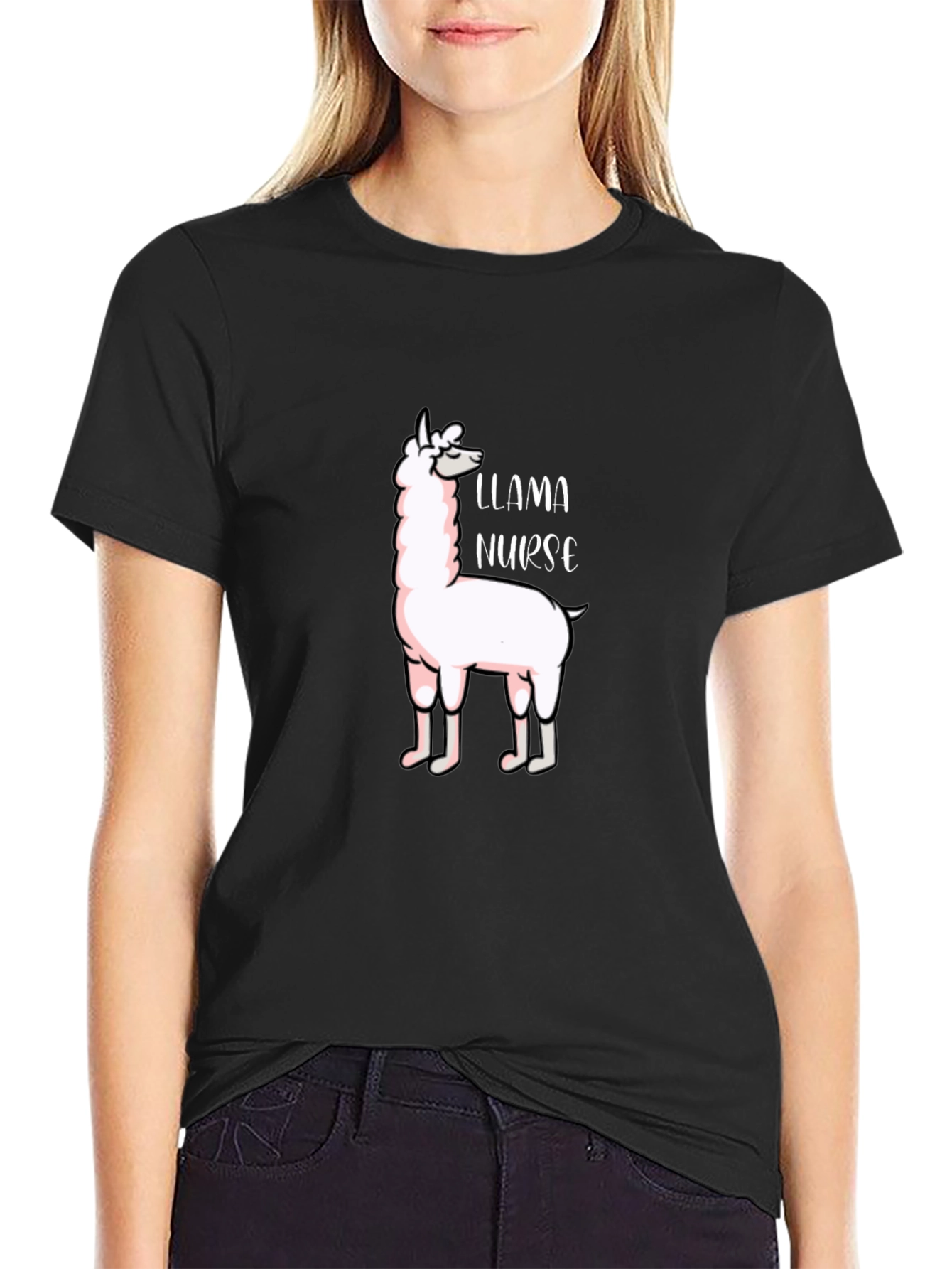 Llama Nurse Graphic T-Shirt - Funny Animal Tee