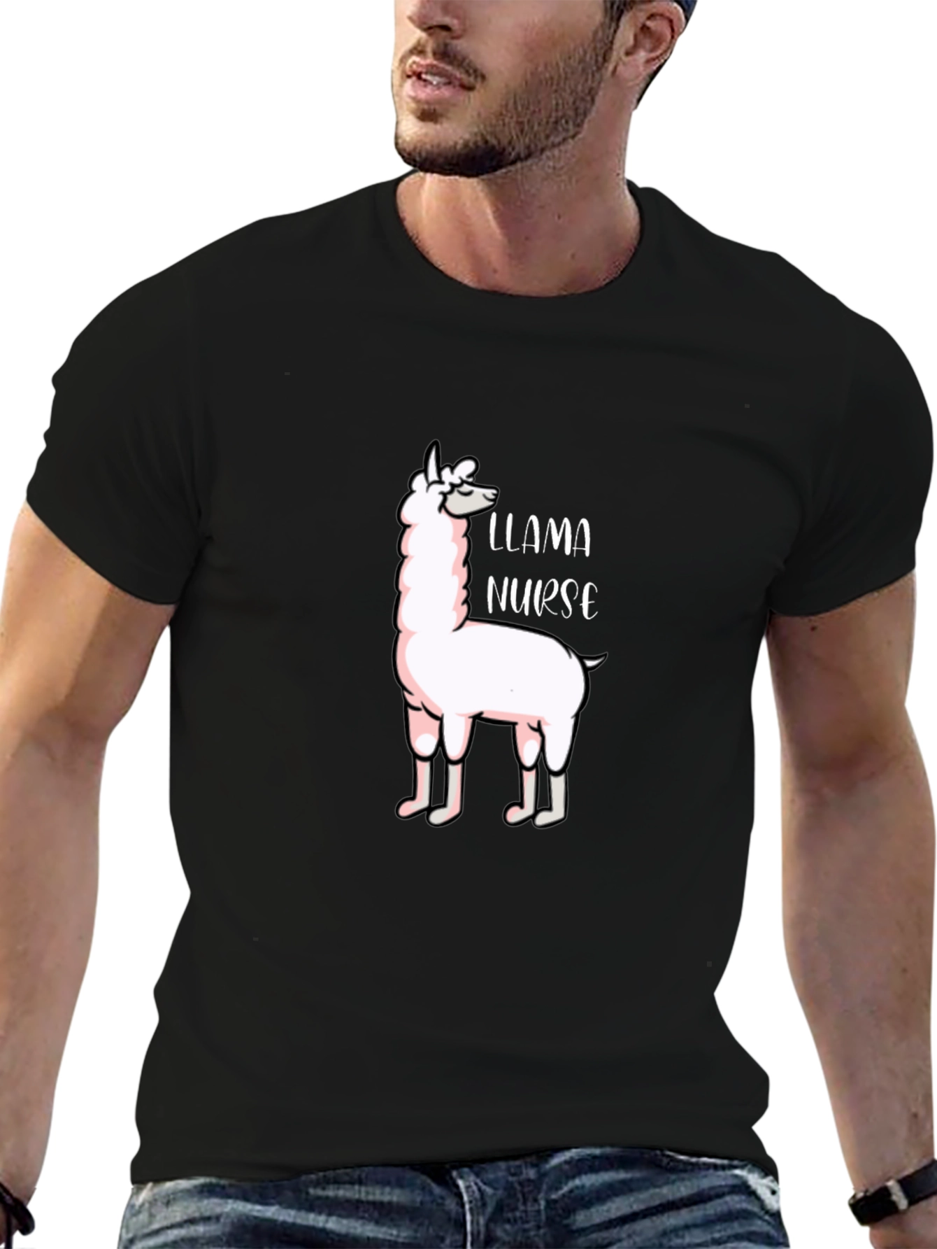 Llama Nurse Graphic T-Shirt - Funny Animal Tee