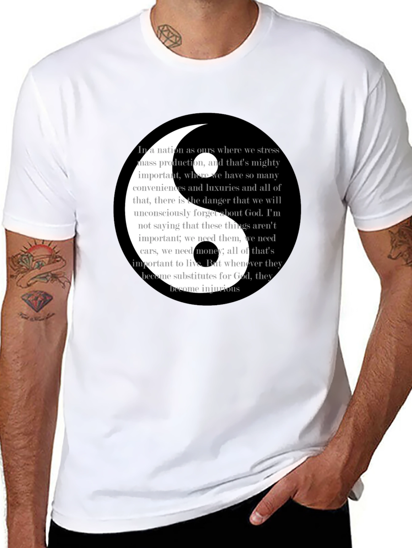 Yin Yang Spiritual Quote Graphic Tee
