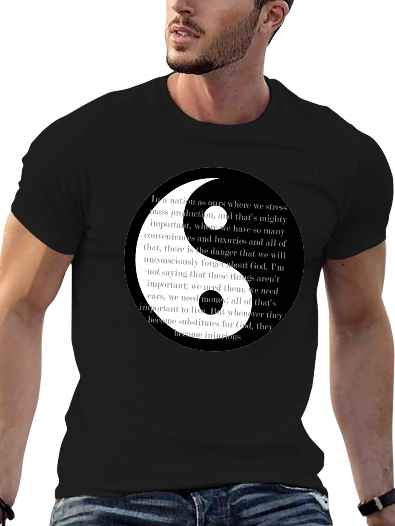 Yin Yang Spiritual Quote Graphic Tee
