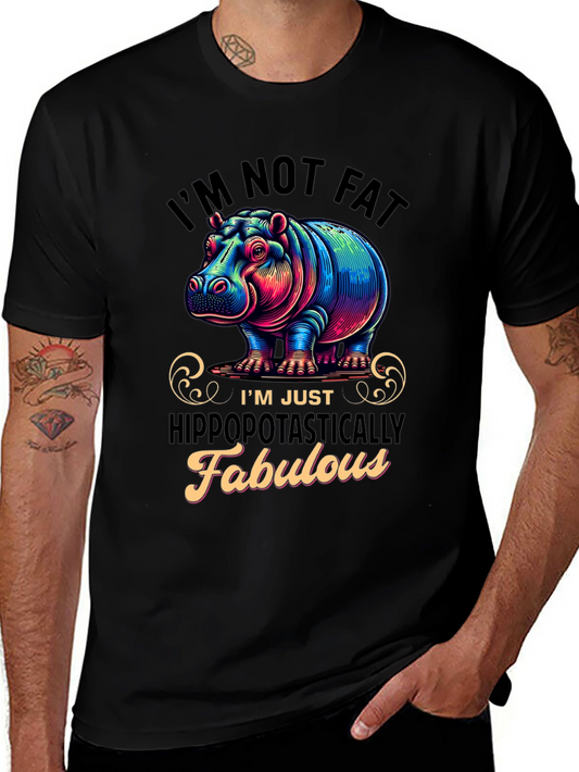 Funny Hippo Graphic T-Shirt