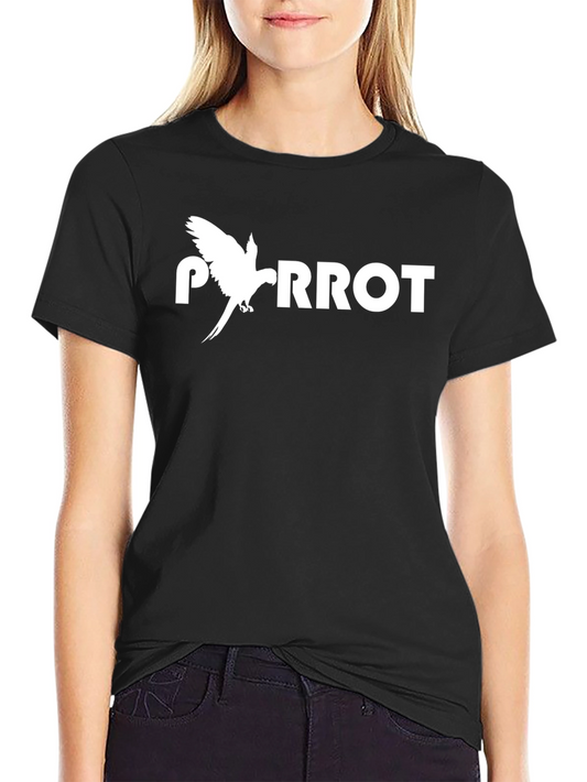 Parrot Graphic Tee - Mens Black Crew Neck T-Shirt