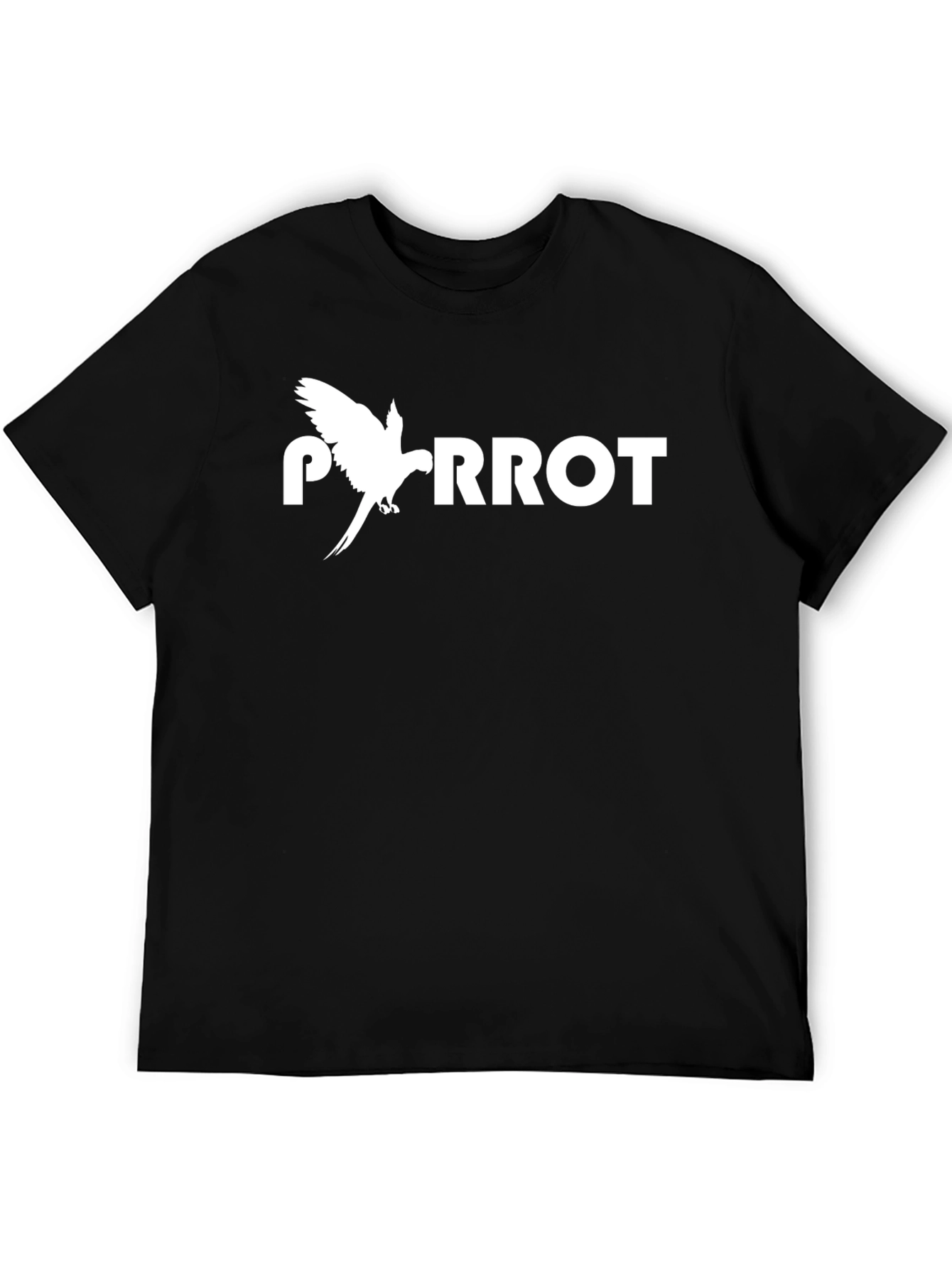 Parrot Graphic Tee - Mens Black Crew Neck T-Shirt