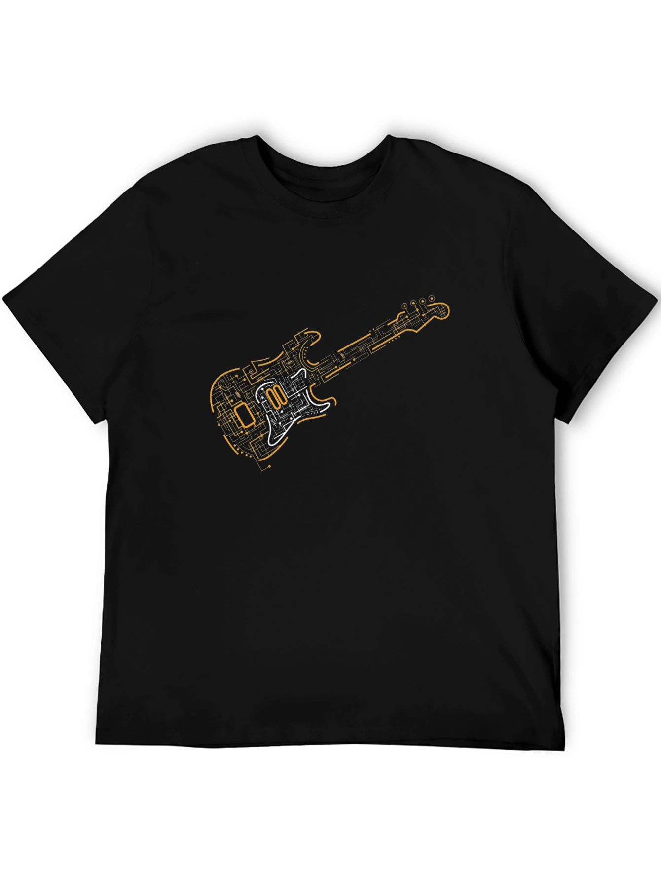 Circuit Guitar Black T-Shirt - Music Lover Gift