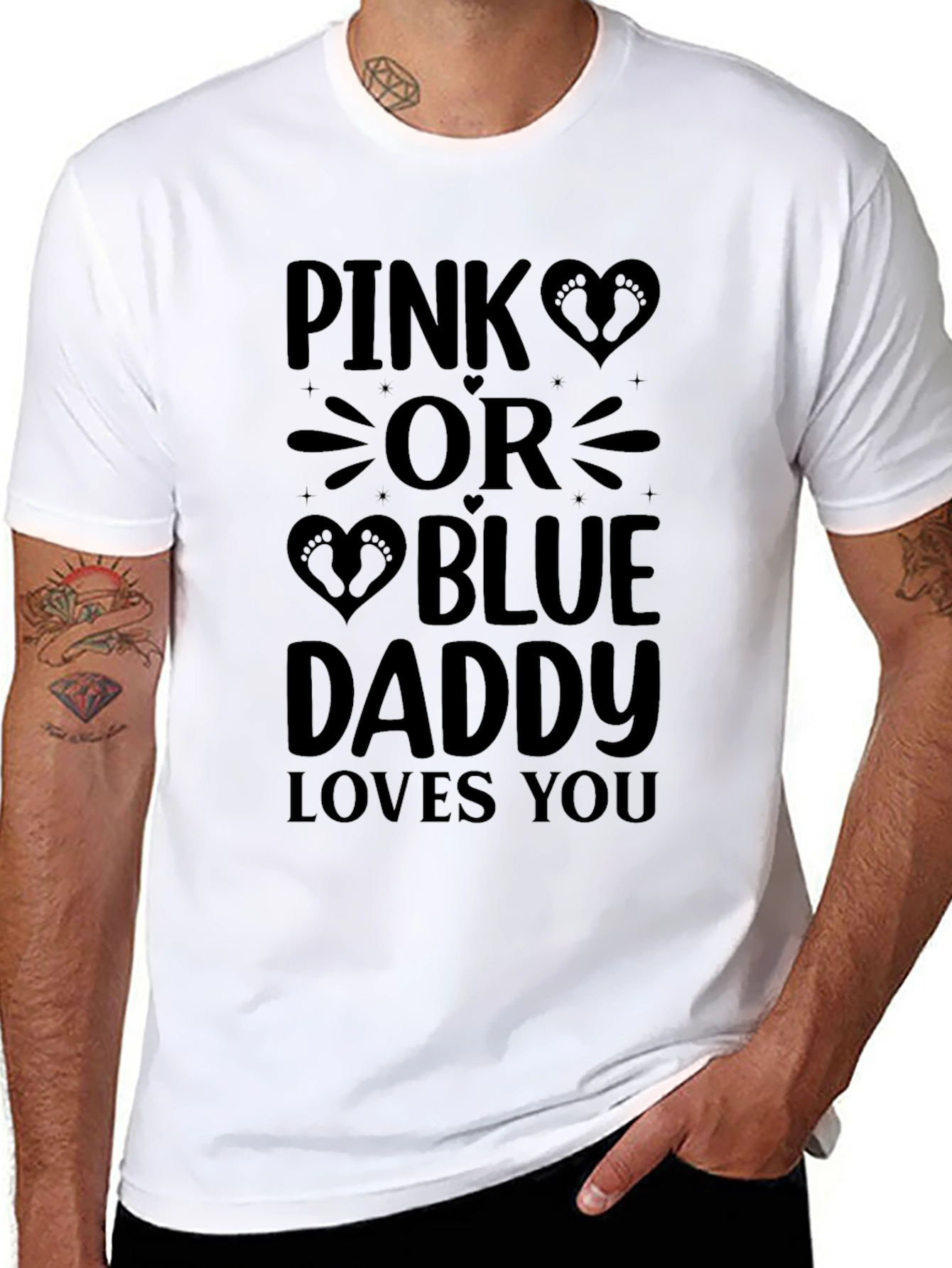 Pink or Blue Daddy Loves You Tee