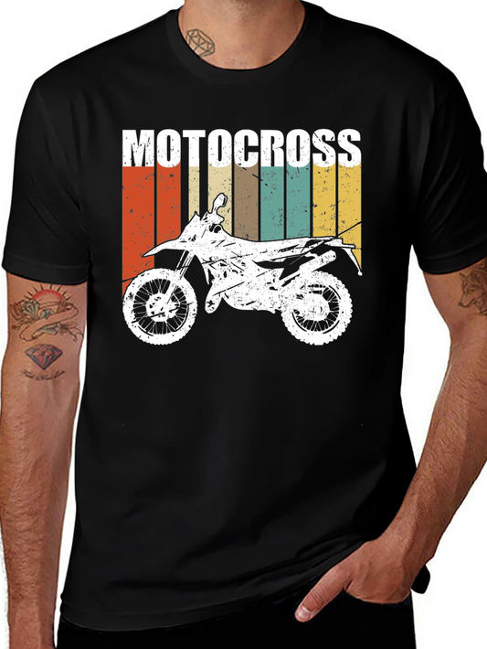 Motocross Vintage Graphic T-Shirt - Black