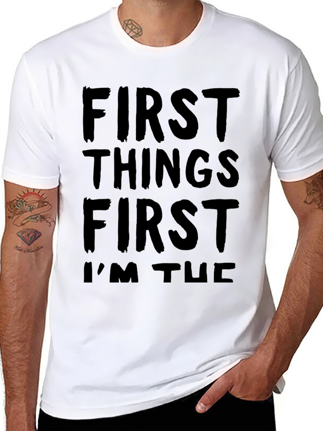 First Things First Mens Graphic T-Shirt