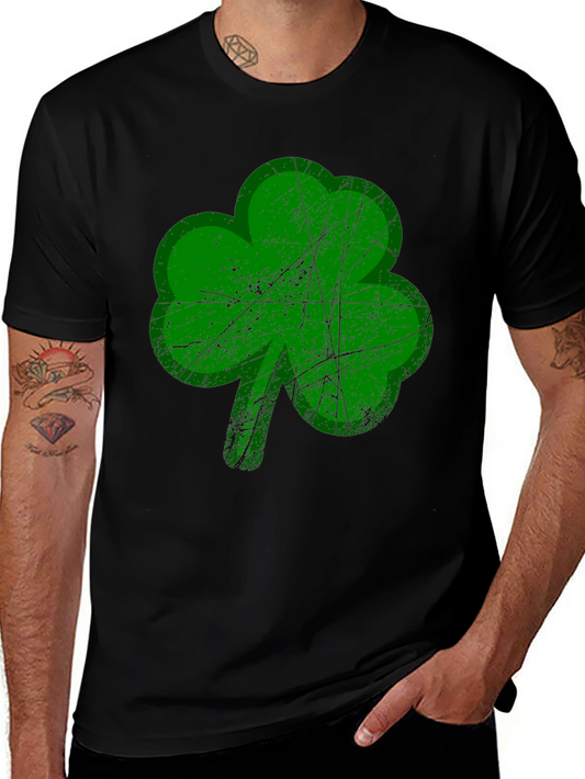 St. Patricks Day Shamrock Graphic Tee - Black