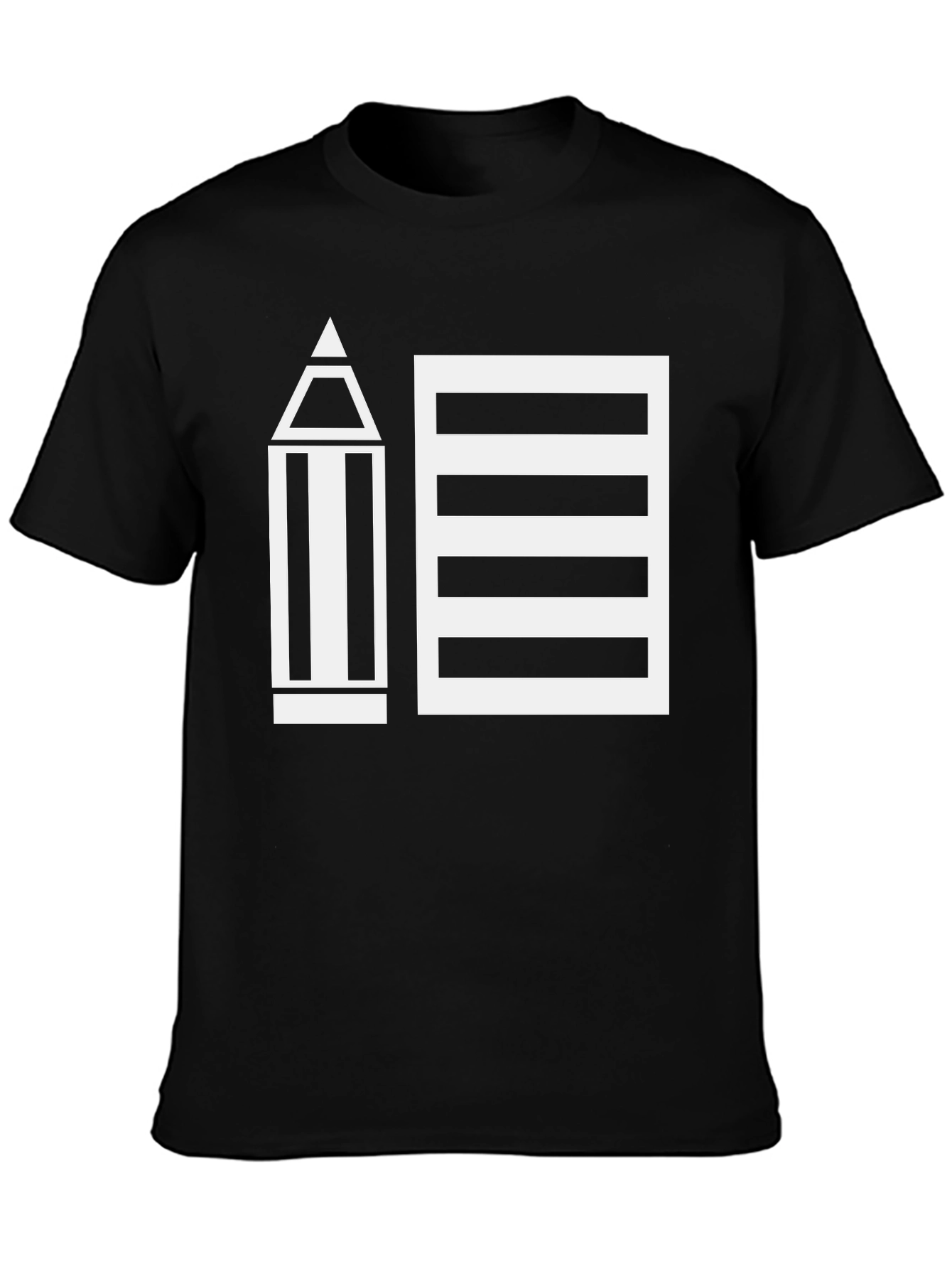 Pencil and Notepad Graphic Tee - Creative Style