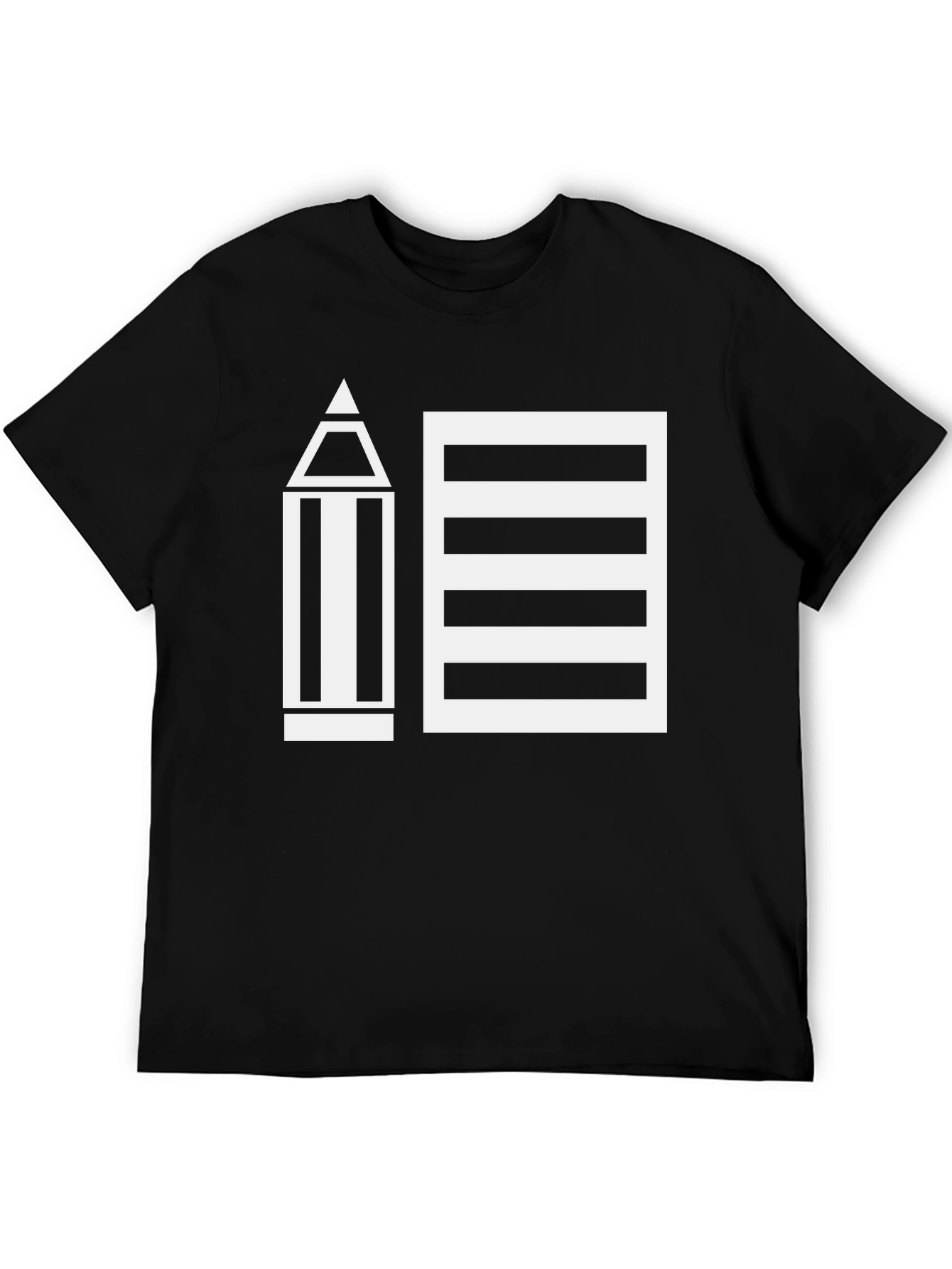 Pencil and Notepad Graphic Tee - Creative Style