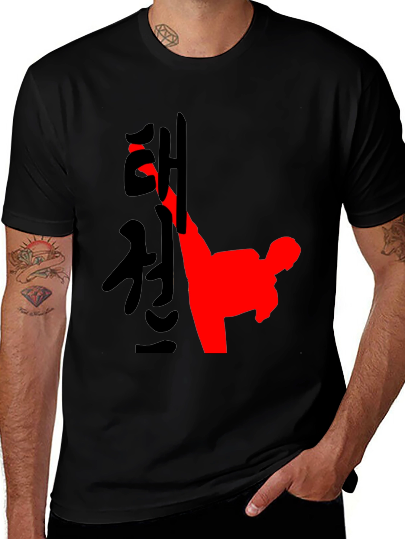 Martial Arts Kick T-Shirt - Black