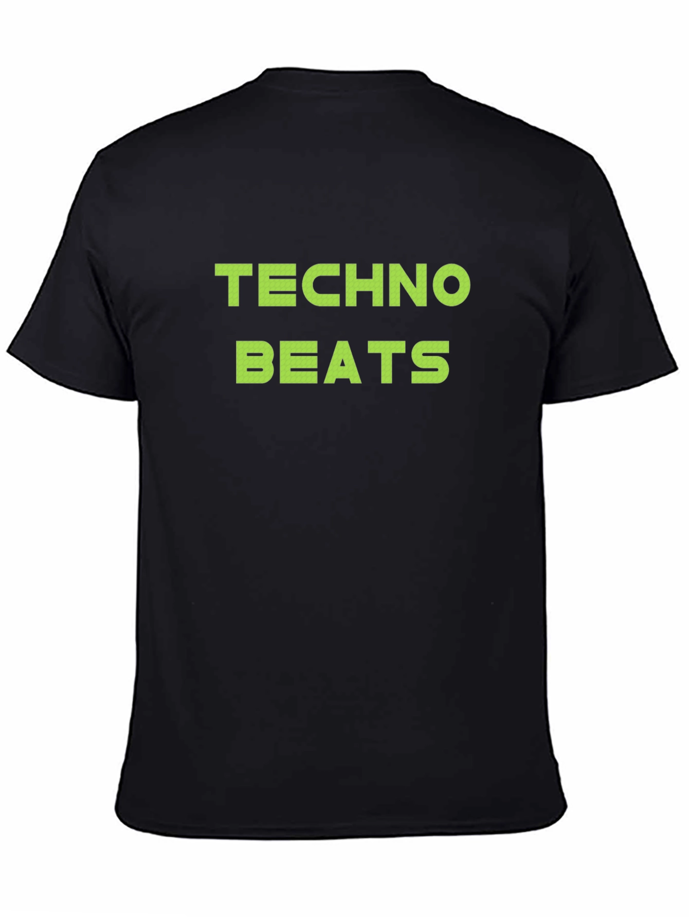 Techno Beats Graphic Tee - Black Cotton T-Shirt
