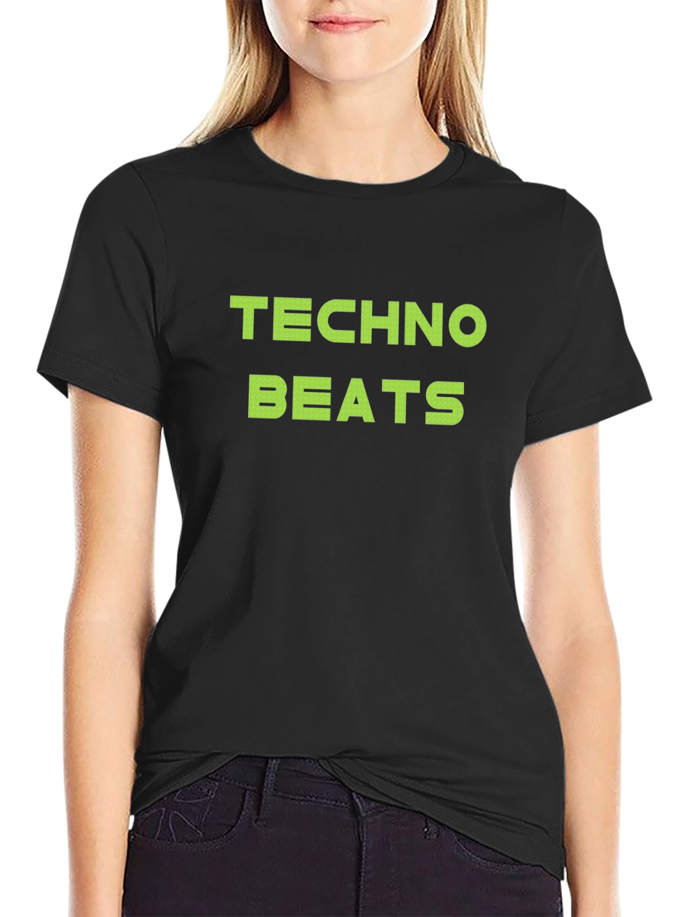 Techno Beats Graphic Tee - Black Cotton T-Shirt