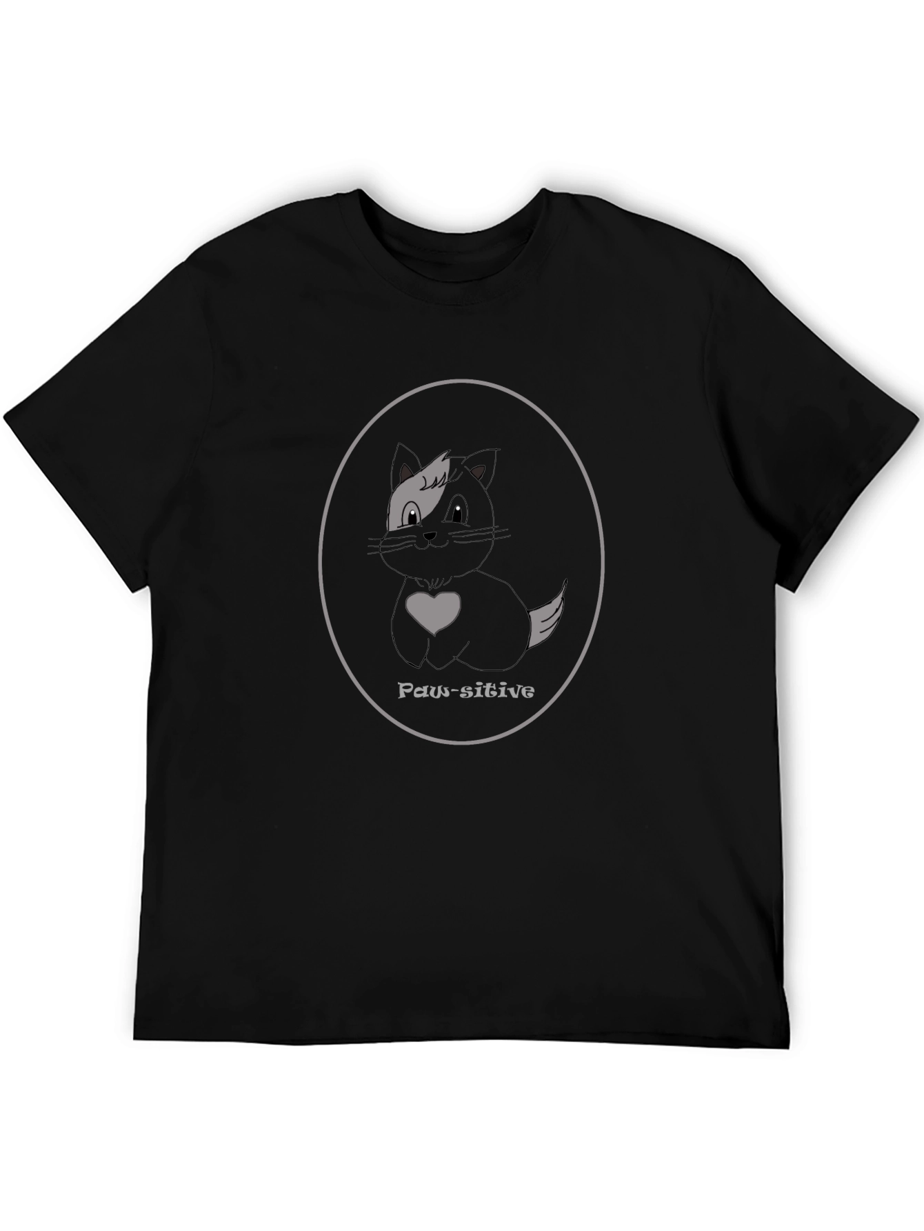 Paw-sitive Black Cat T-Shirt - Cute Cat Lover Tee