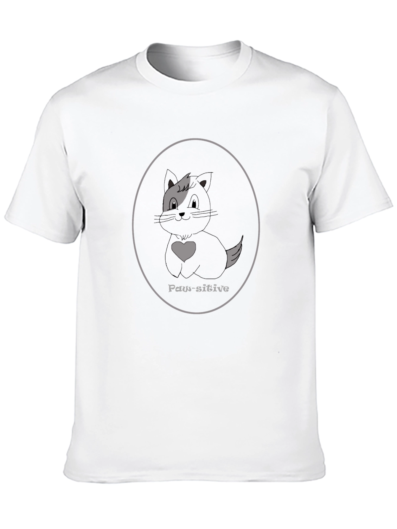 Paw-sitive Black Cat T-Shirt - Cute Cat Lover Tee