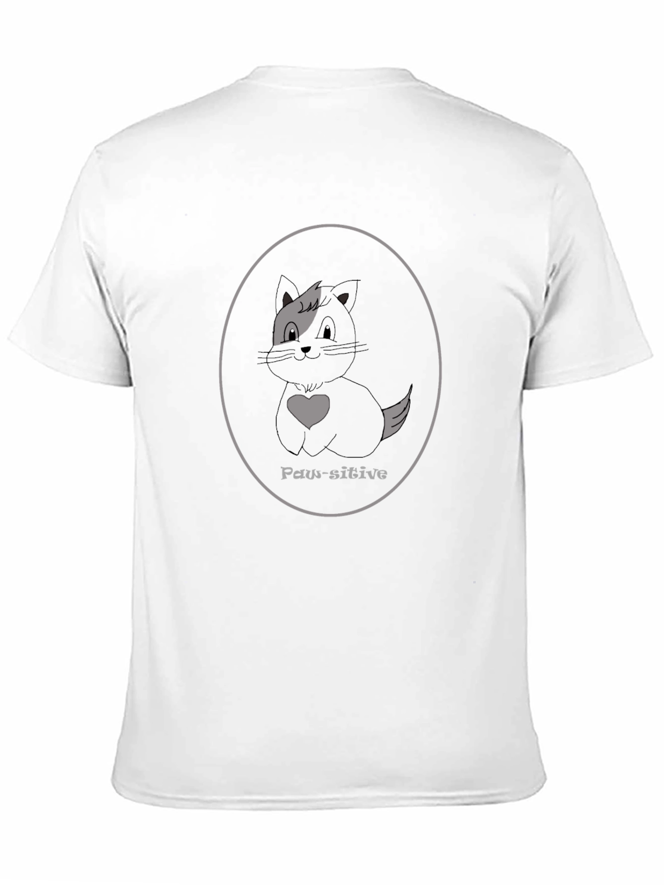 Paw-sitive Black Cat T-Shirt - Cute Cat Lover Tee