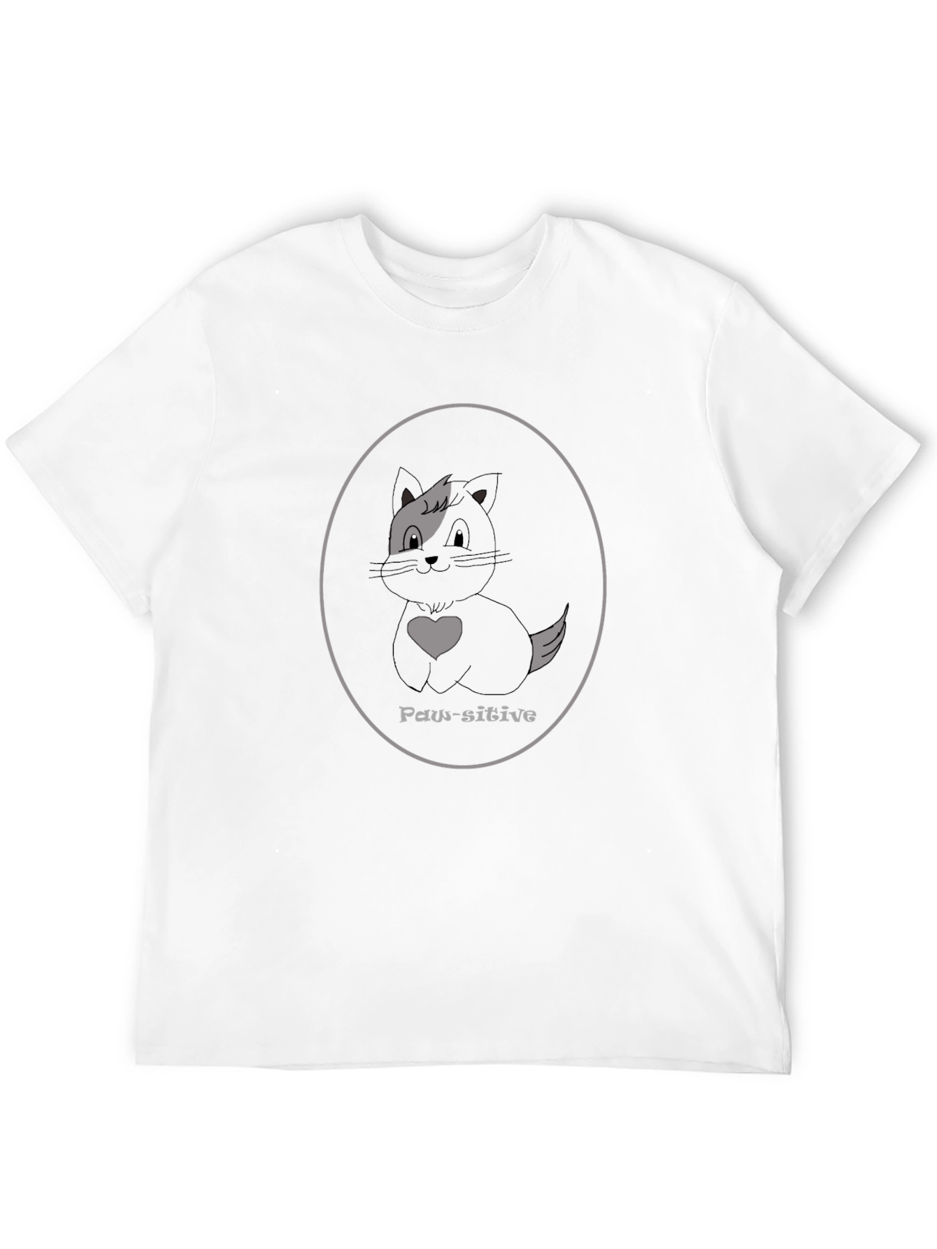 Paw-sitive Black Cat T-Shirt - Cute Cat Lover Tee