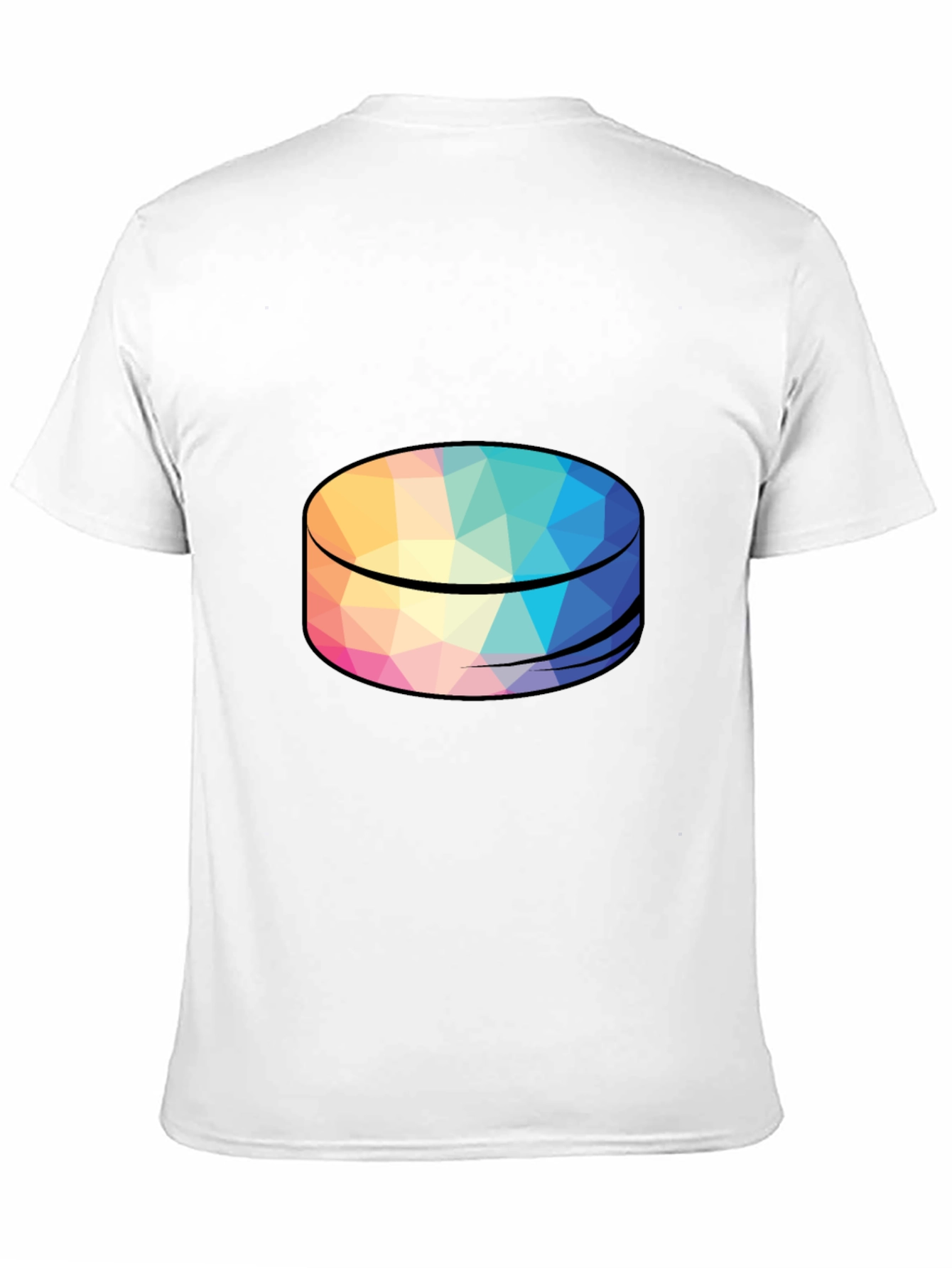 Geometric Puck Design Black T-Shirt
