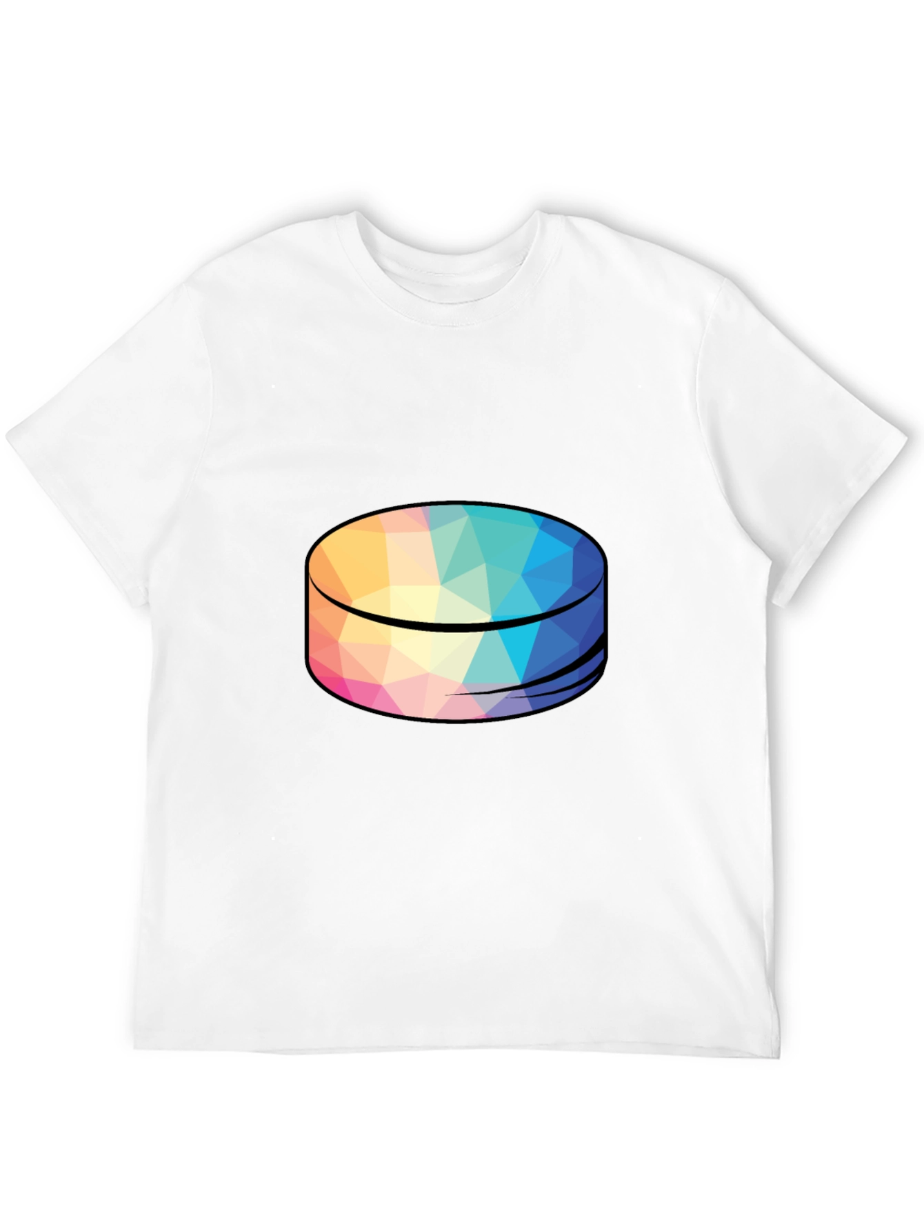 Geometric Puck Design Black T-Shirt