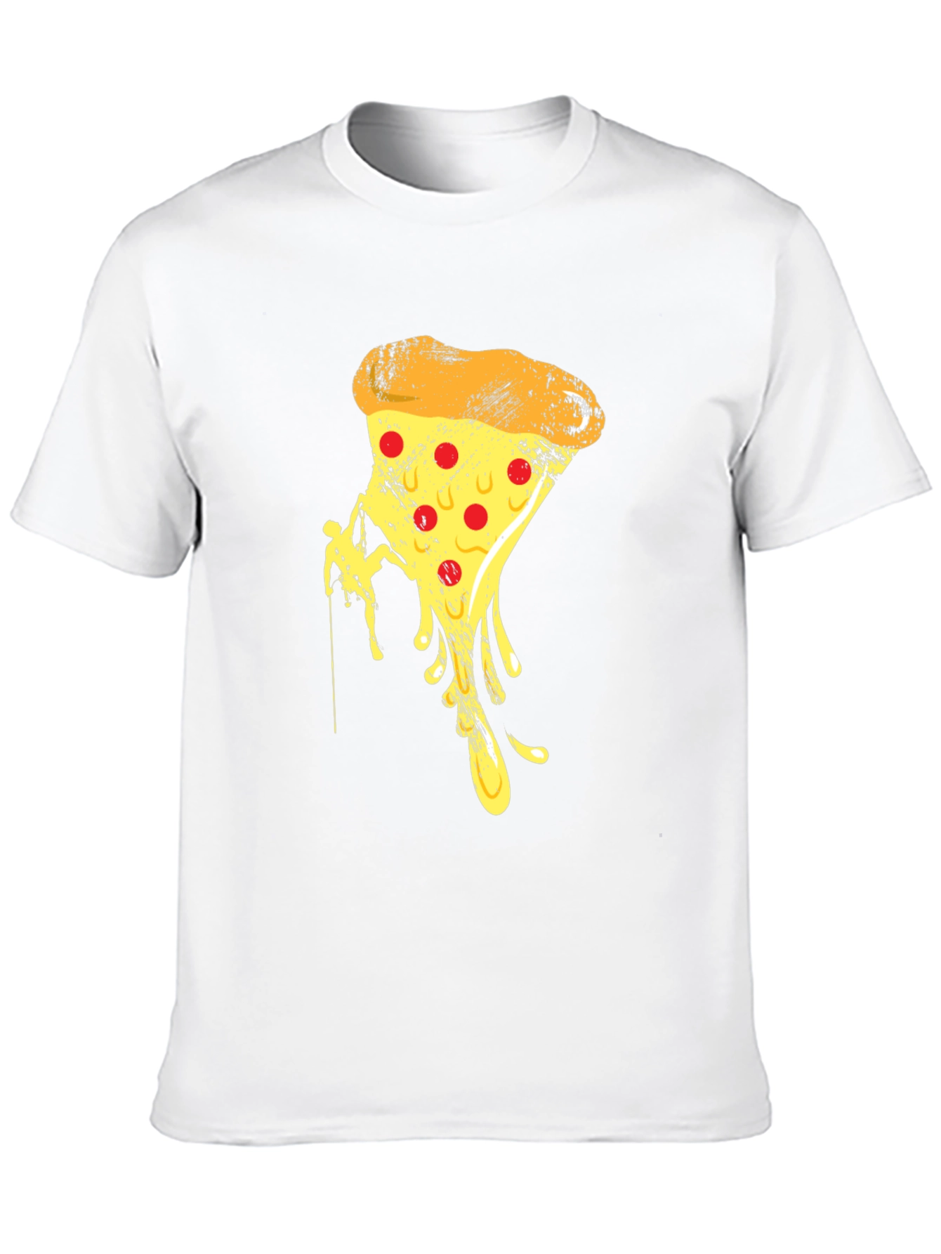 Pizza Climbing Graphic Tee - Funny Novelty T-Shirt
