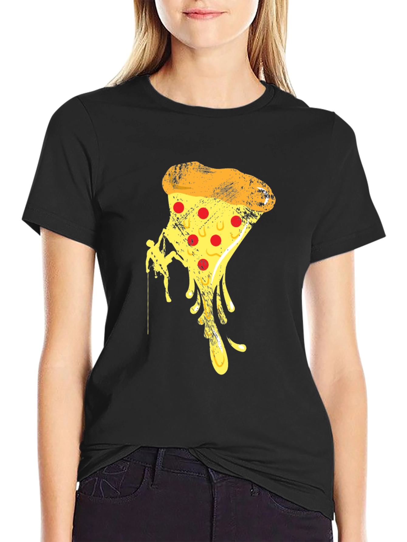 Pizza Climbing Graphic Tee - Funny Novelty T-Shirt