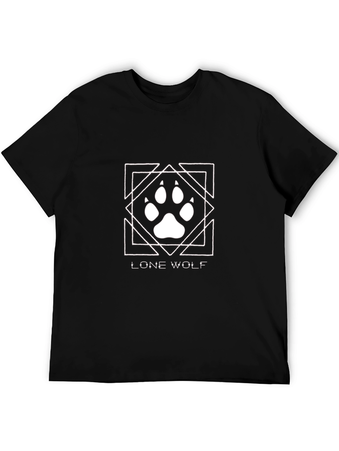 Lone Wolf Graphic Tee - Black Cotton T-Shirt