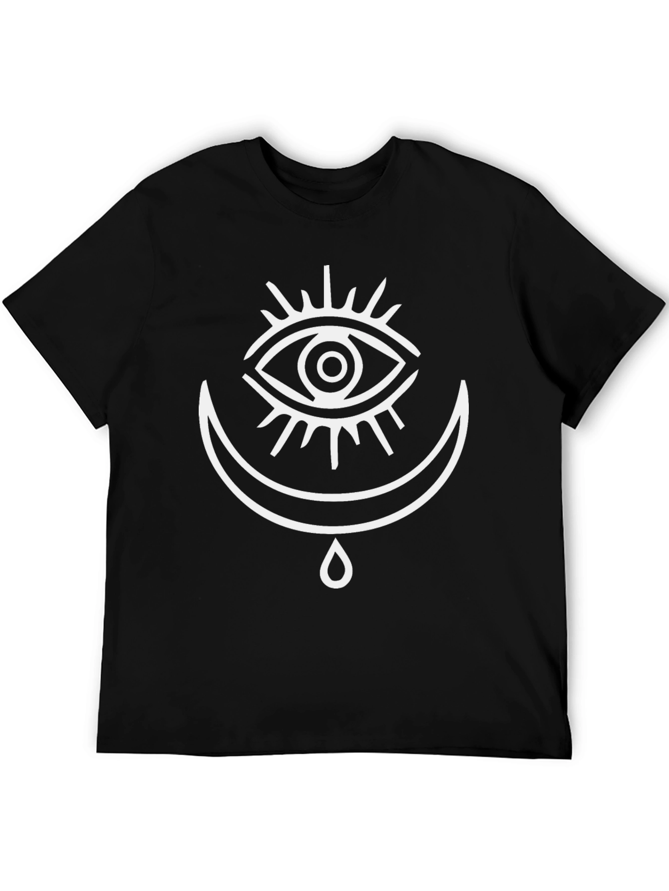 Mystic Eye & Crescent Moon Graphic Tee - Black