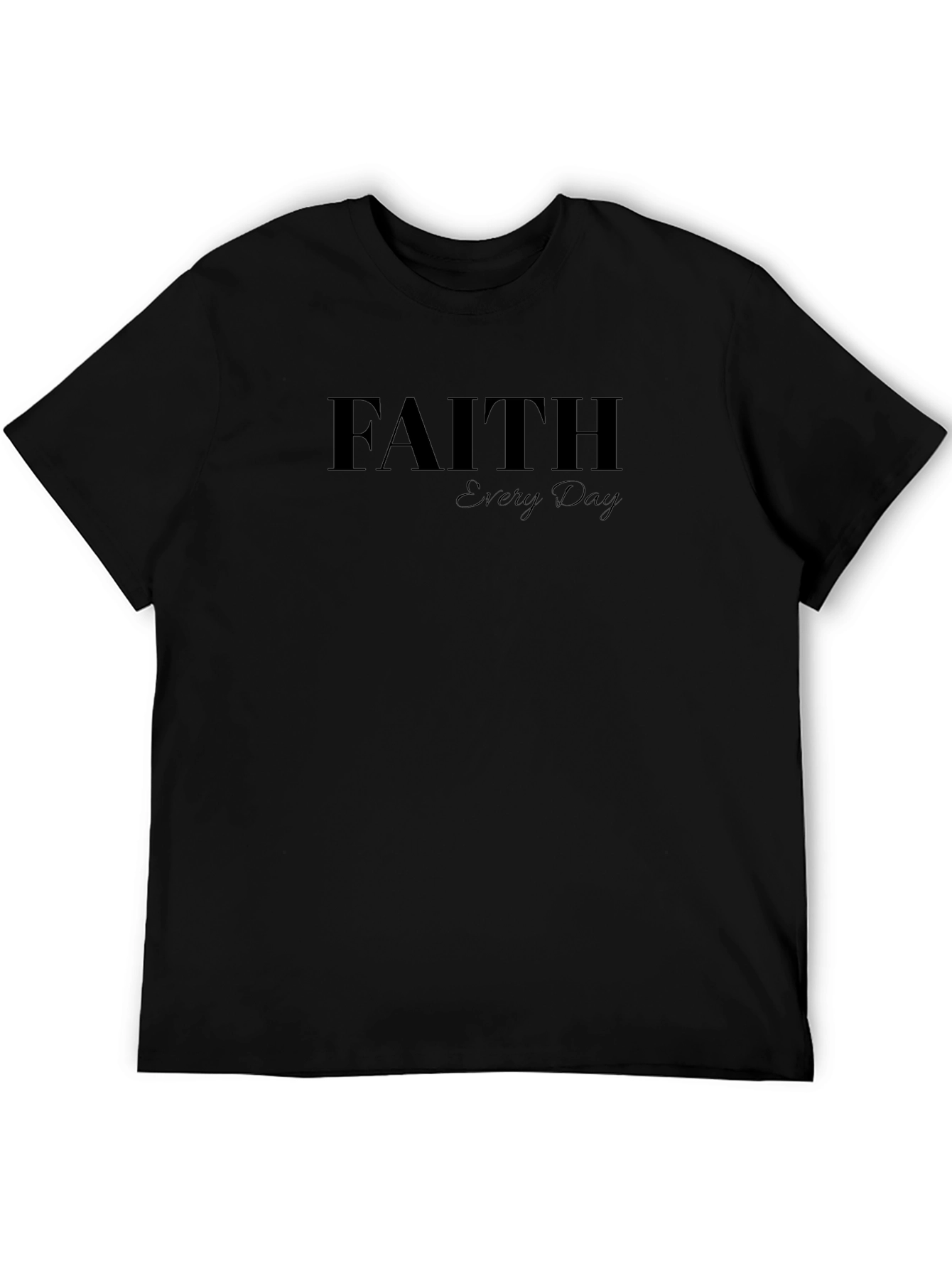 Faith Every Day Black Graphic Tee