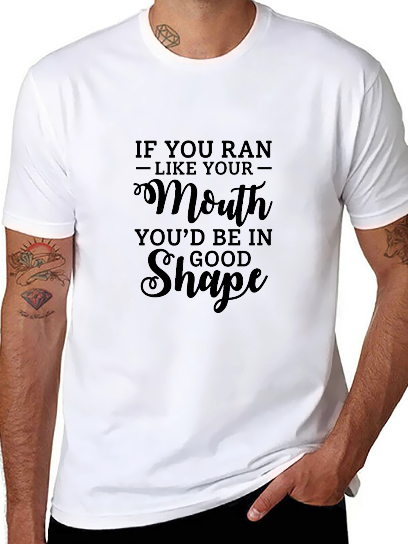 Funny Fitness T-Shirt - Mouth vs. Shape