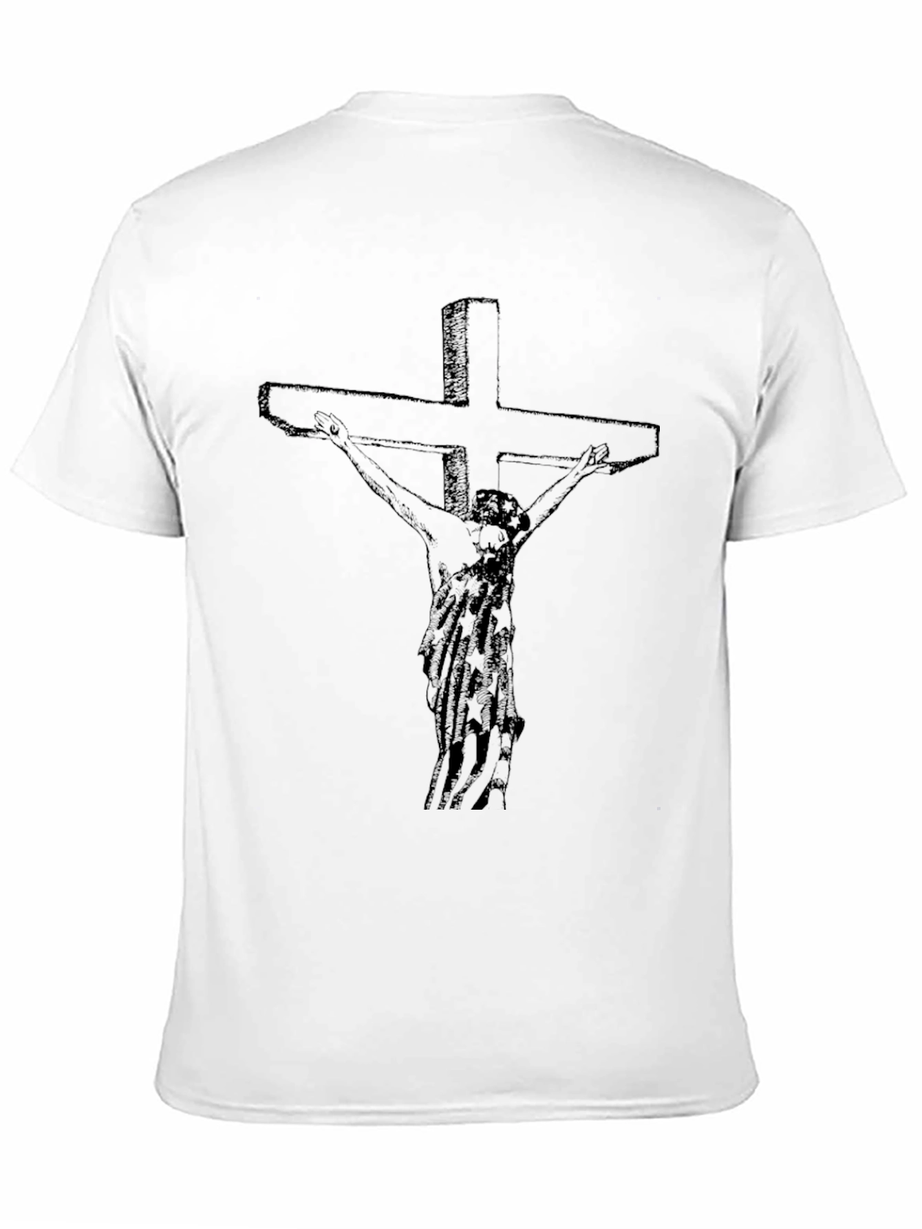 Crucifix Graphic T-Shirt - Black Cotton Tee