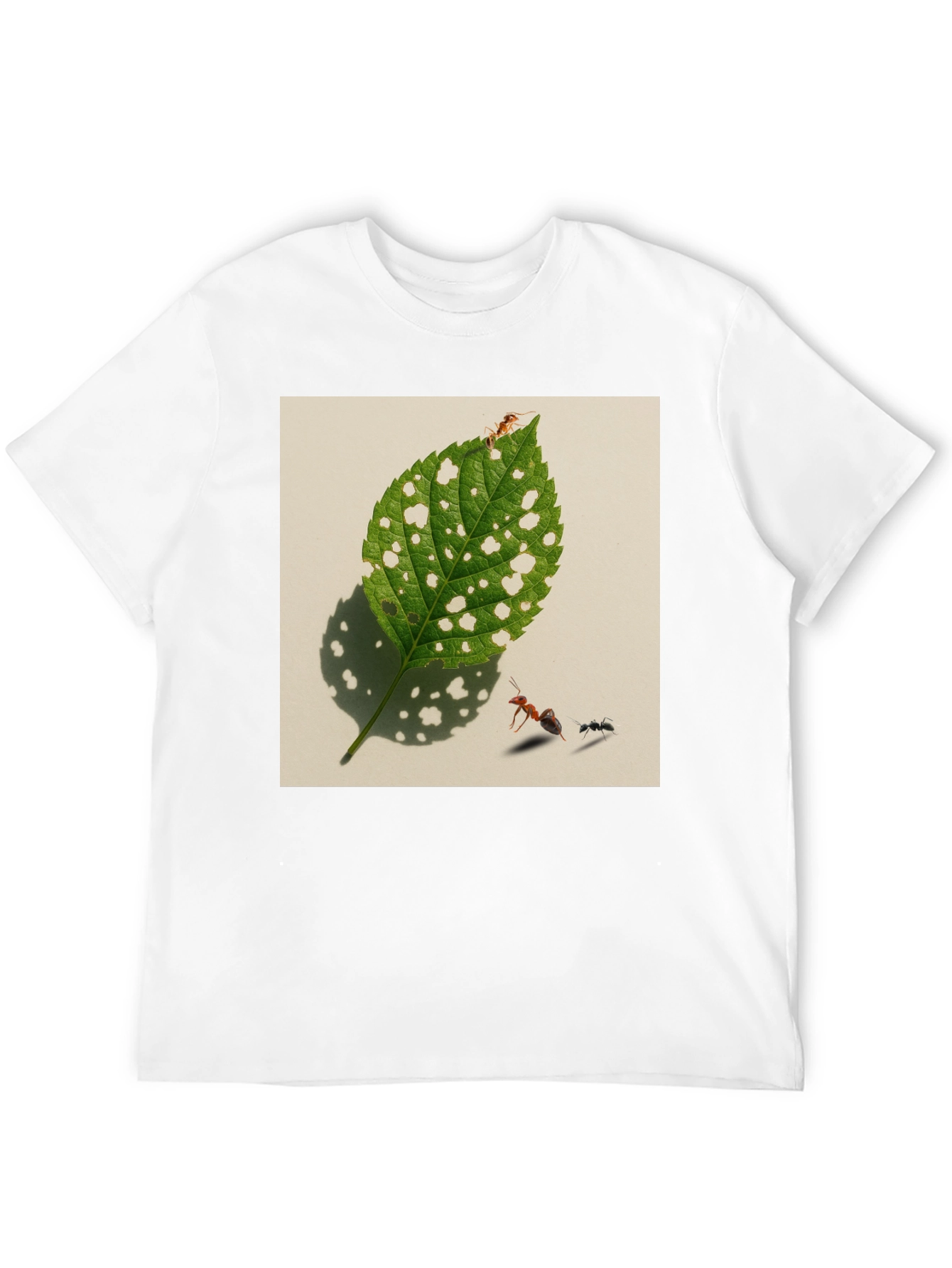 Ants & Leaf Graphic Tee - Unique Nature Shirt