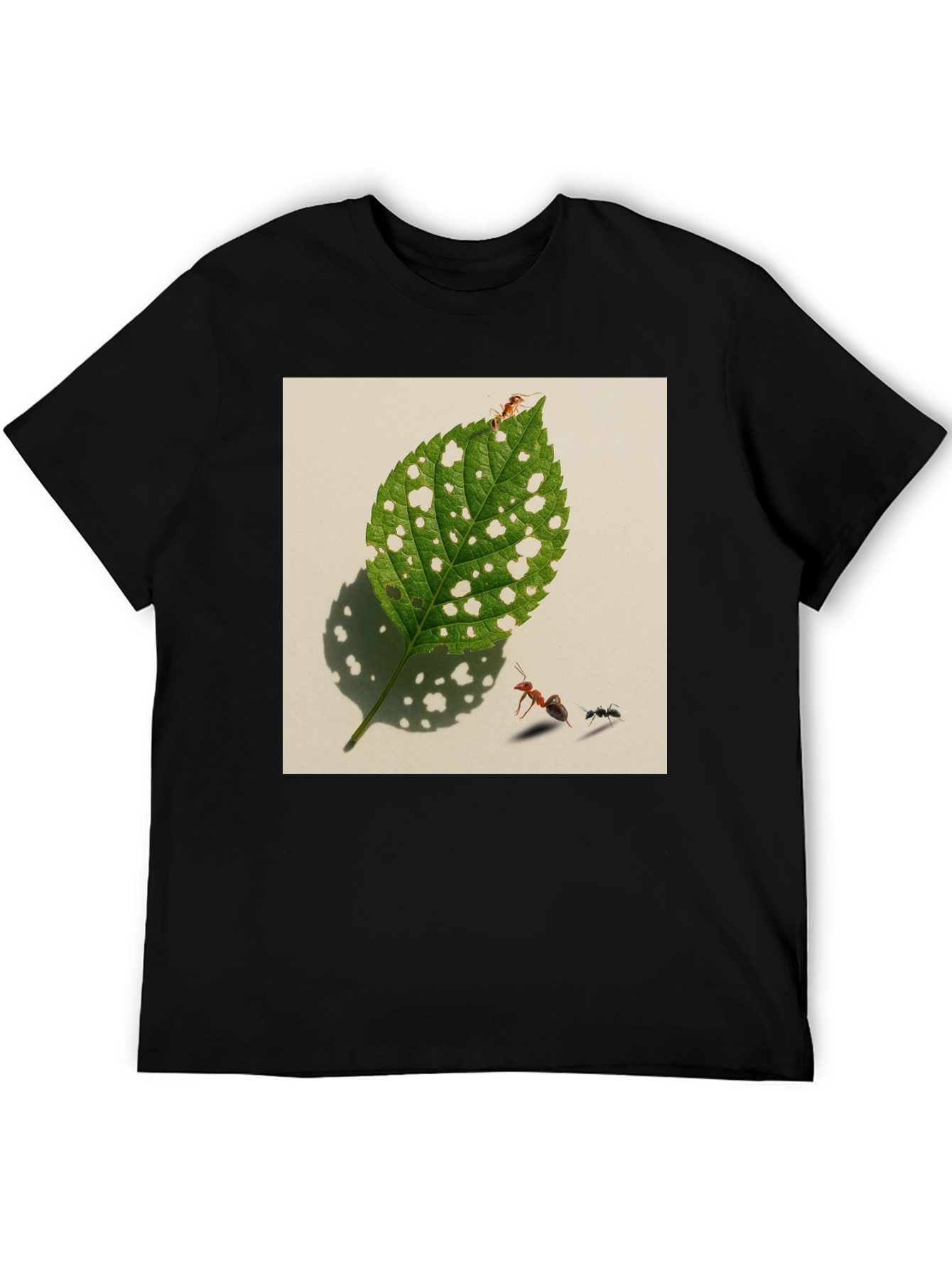 Ants & Leaf Graphic Tee - Unique Nature Shirt