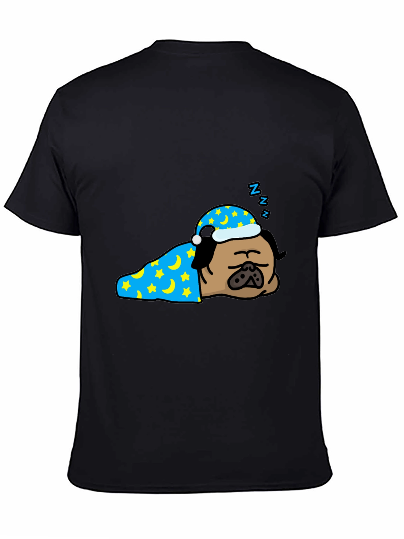 Sleeping Pug T-Shirt - Cute Cartoon Dog Tee