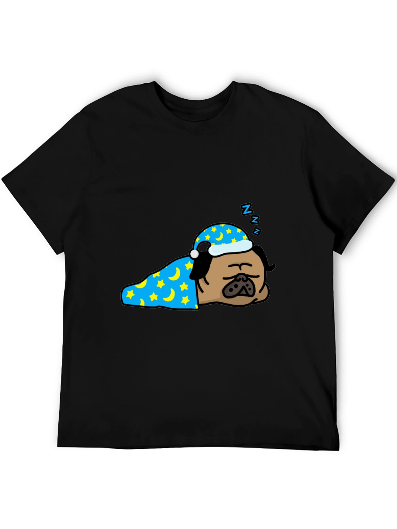 Sleeping Pug T-Shirt - Cute Cartoon Dog Tee
