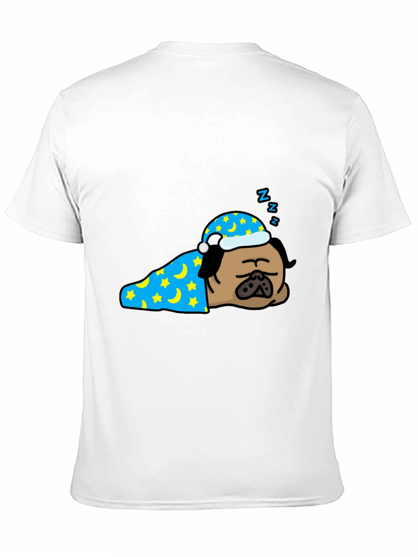 Sleeping Pug T-Shirt - Cute Cartoon Dog Tee
