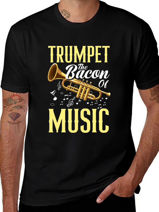 Trumpet Bacon of Music Graphic T-Shirt