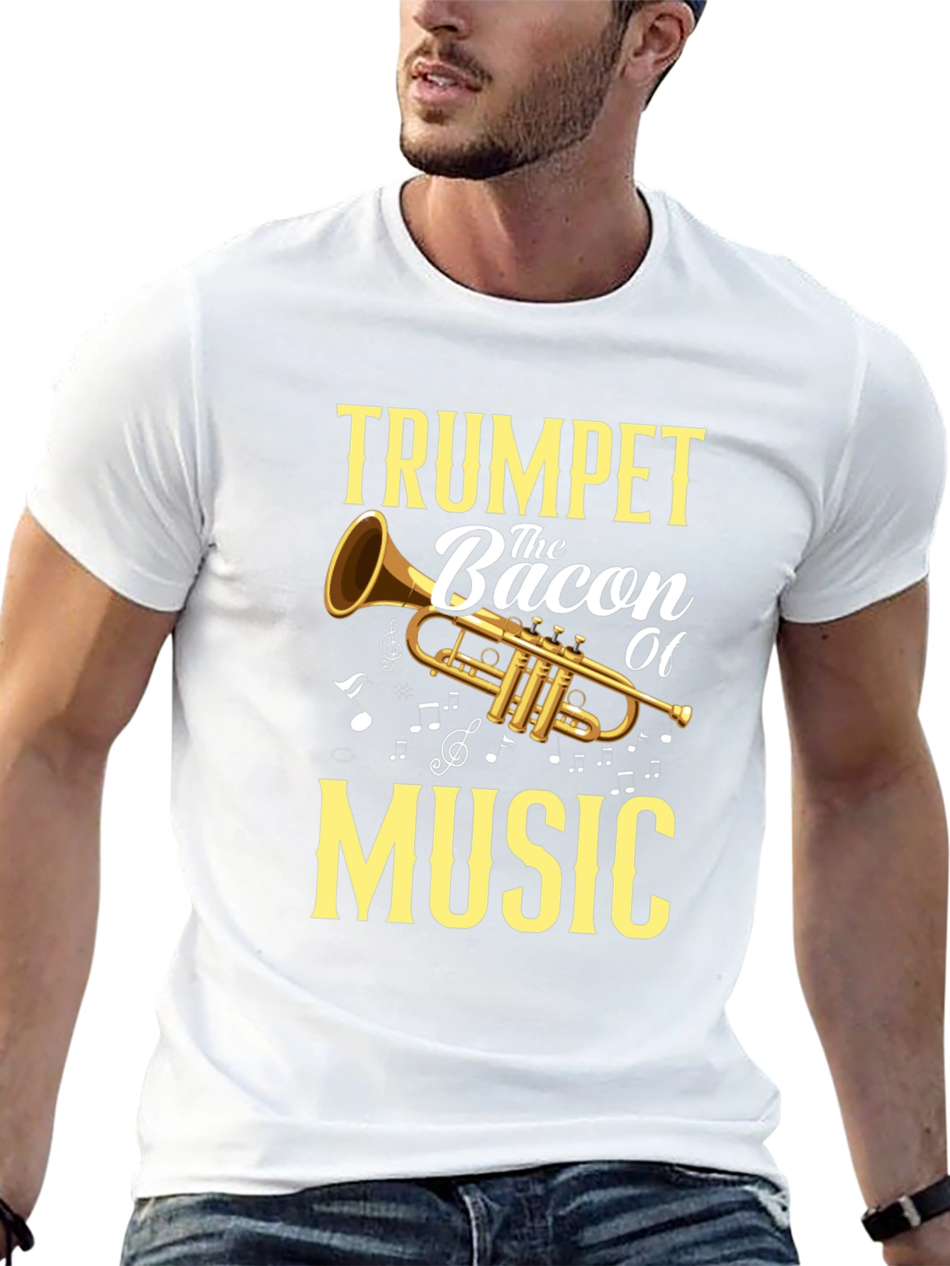 Trumpet Bacon of Music Graphic T-Shirt