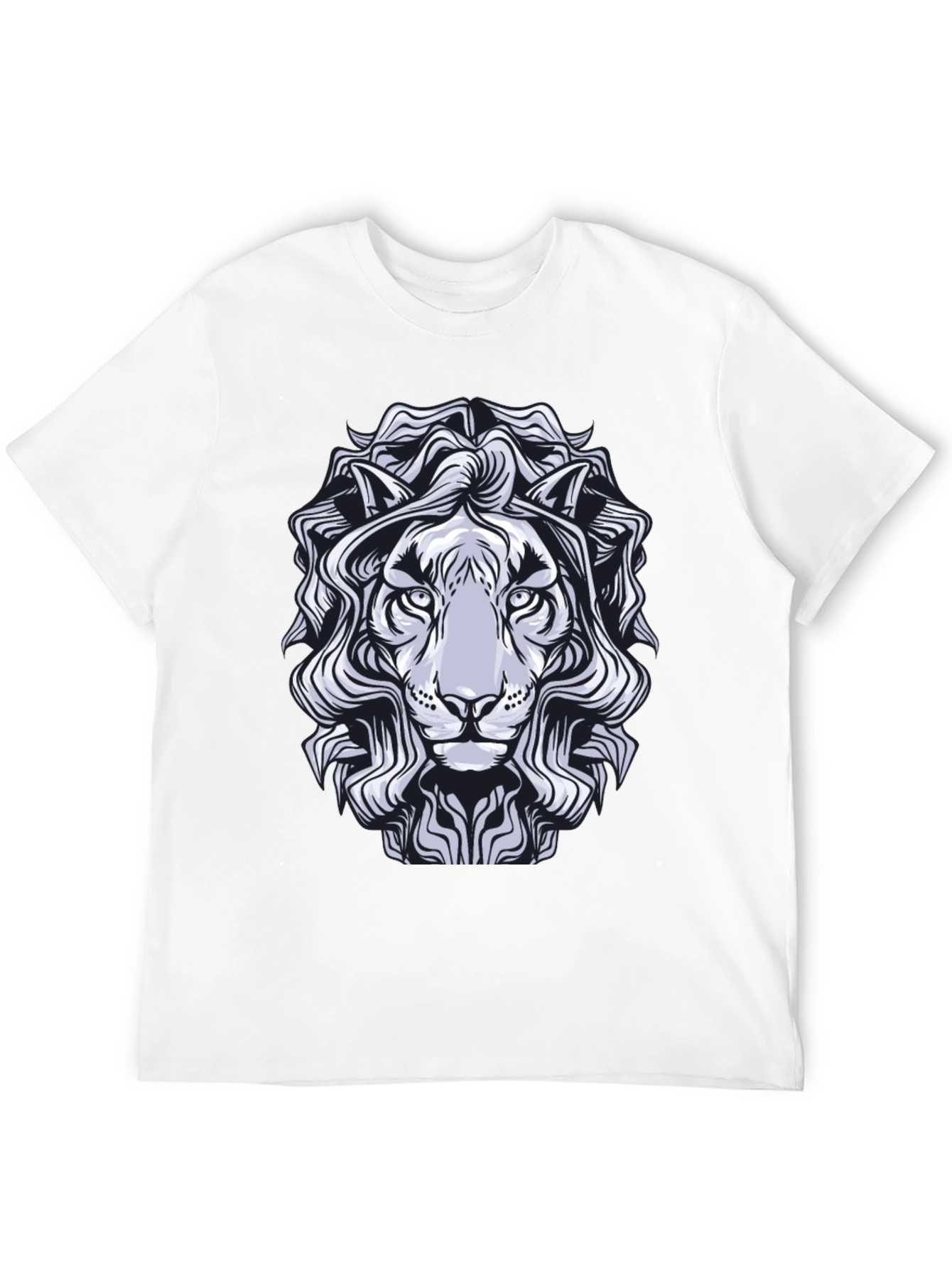 Lion Graphic Print T-Shirt - Black