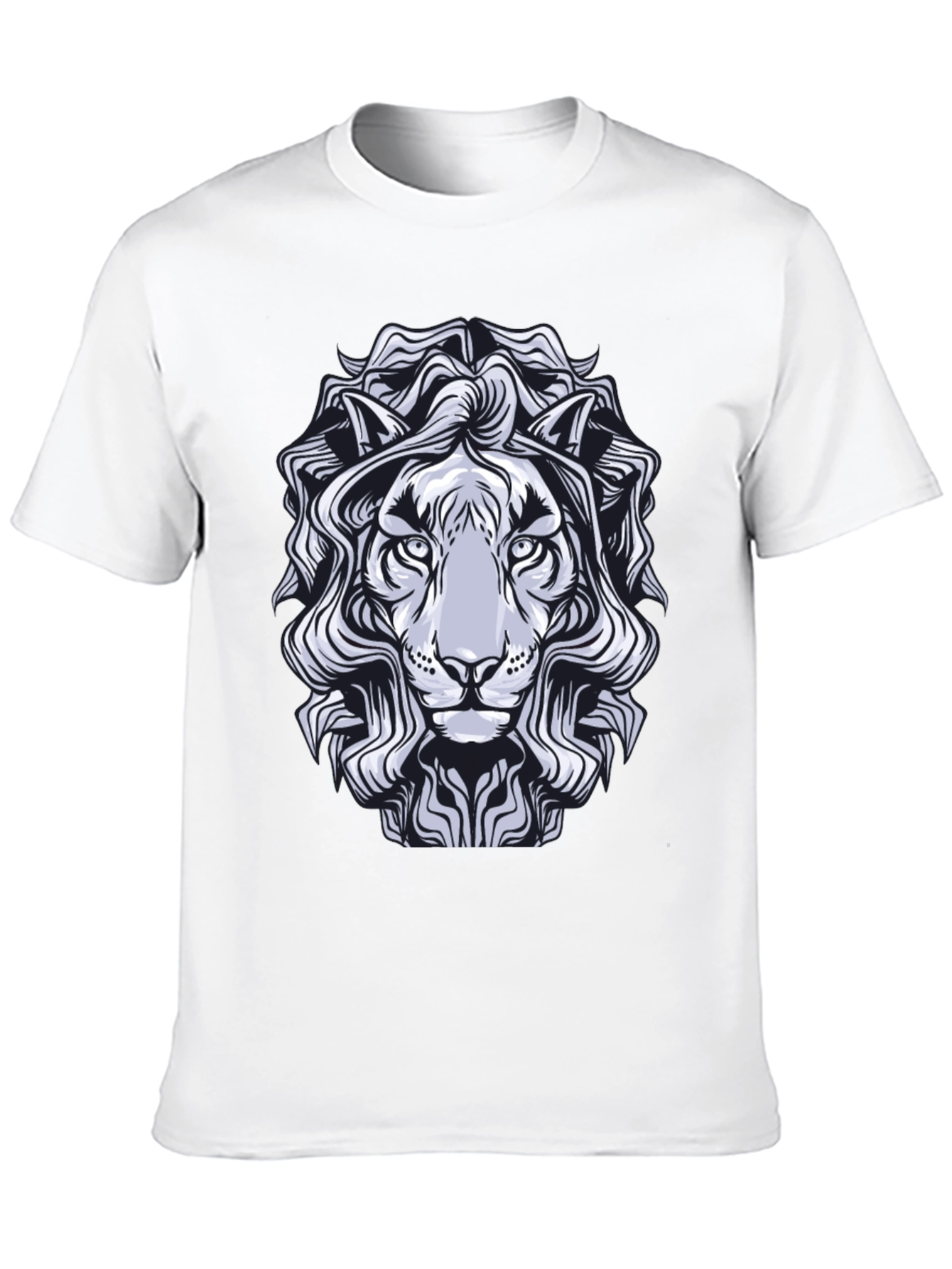 Lion Graphic Print T-Shirt - Black