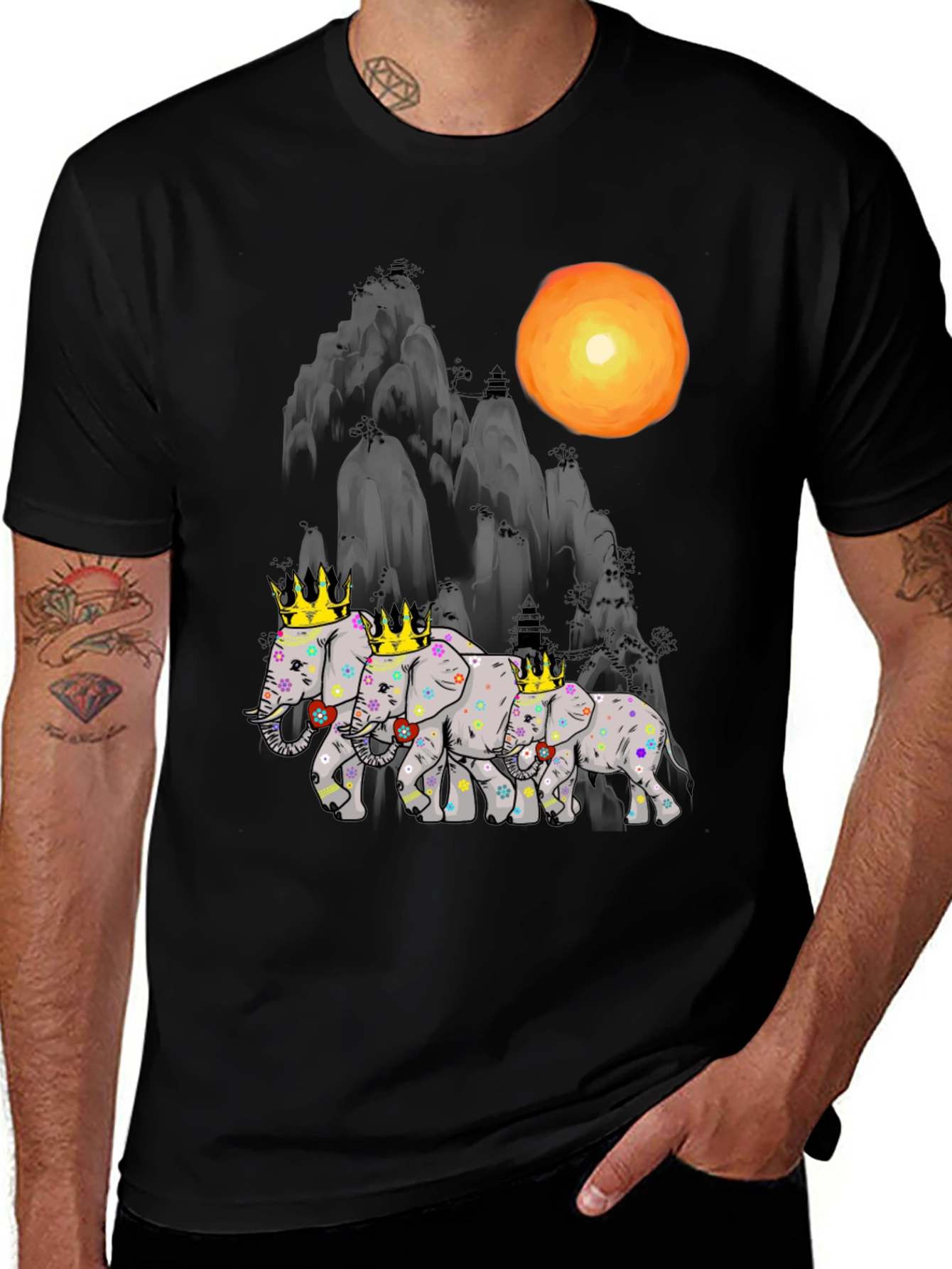 Royal Elephant Family Graphic Tee