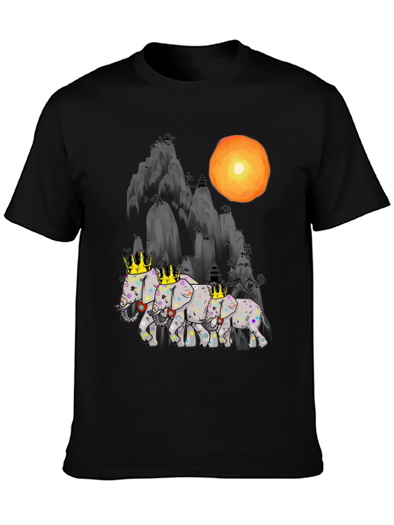 Royal Elephant Family Graphic Tee