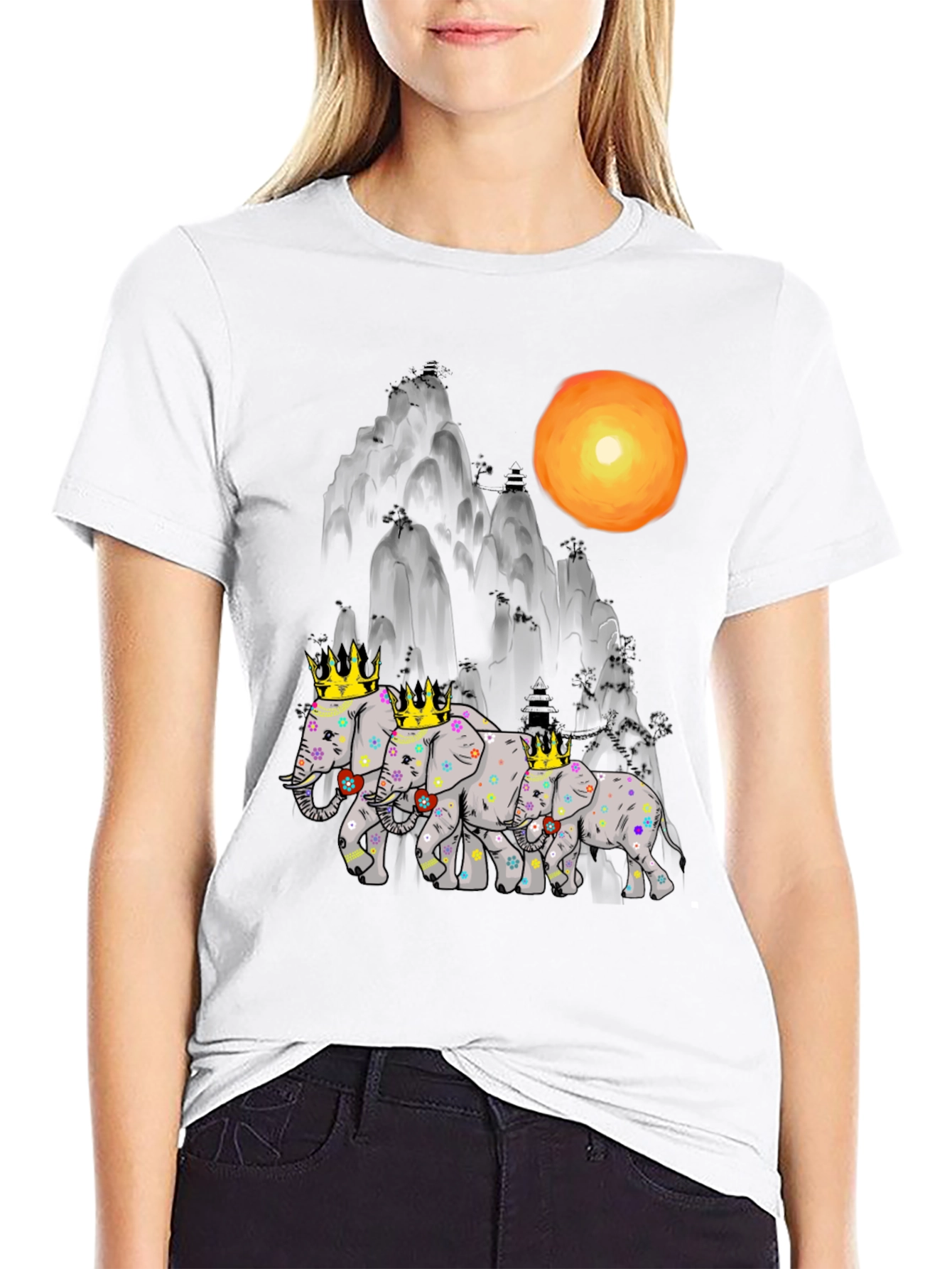 Royal Elephant Family Graphic Tee