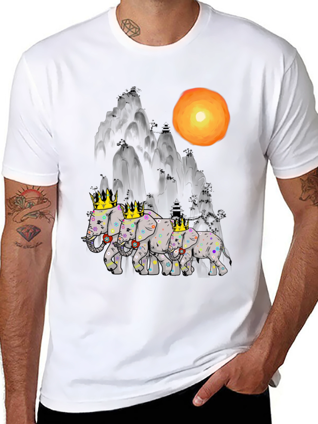 Royal Elephant Family Graphic Tee