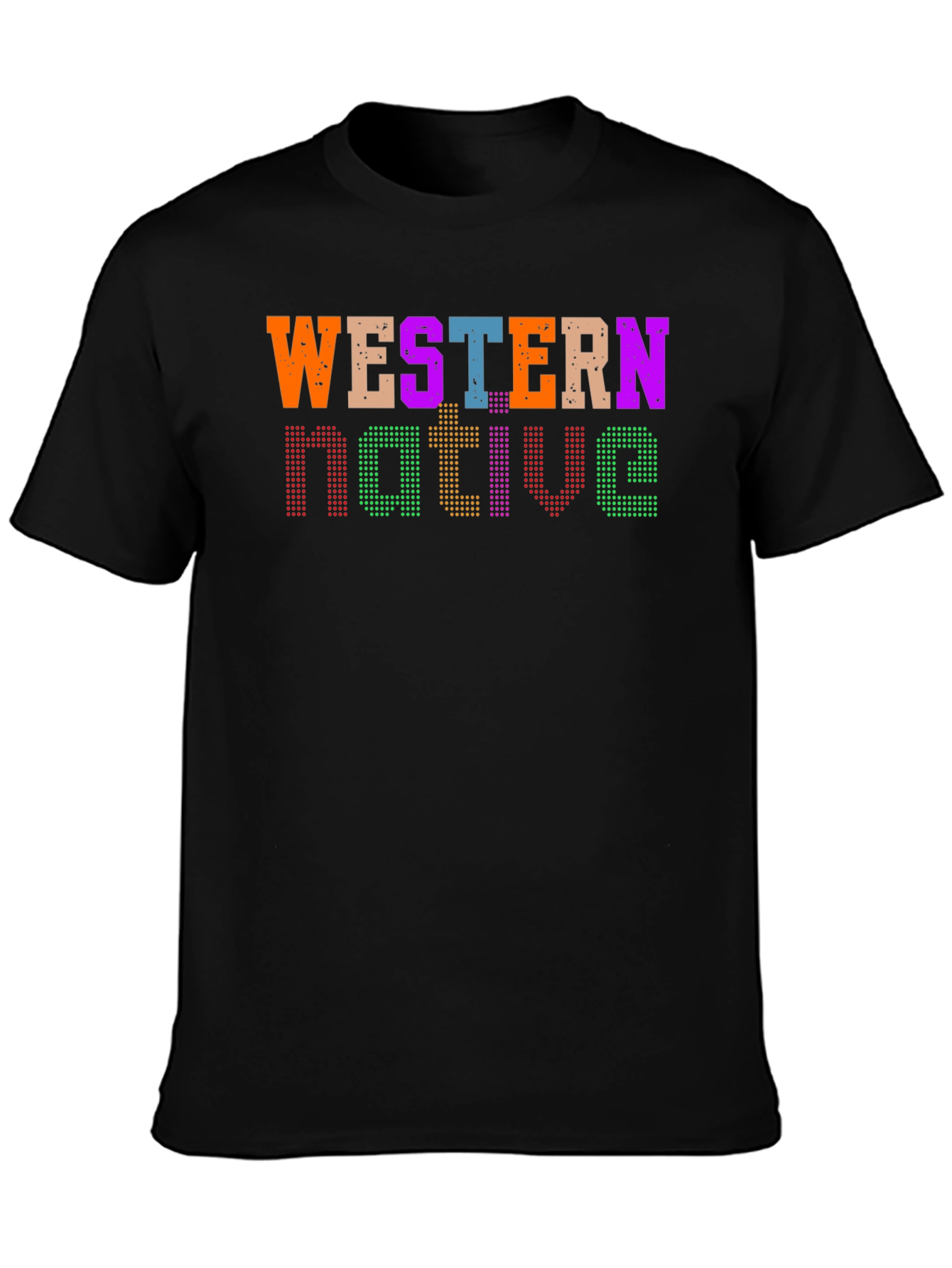 Western Native Graphic Tee - Black Casual T-Shirt